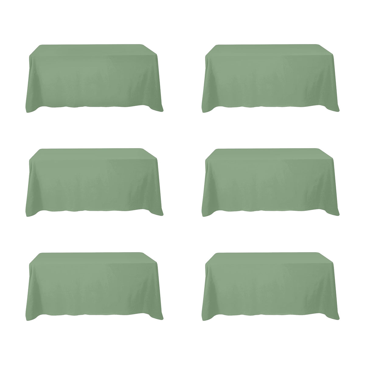 BRILLMAX 6 Pack Ivory Tablecloths 90x132 Inch for 6ft Rectangle Tables