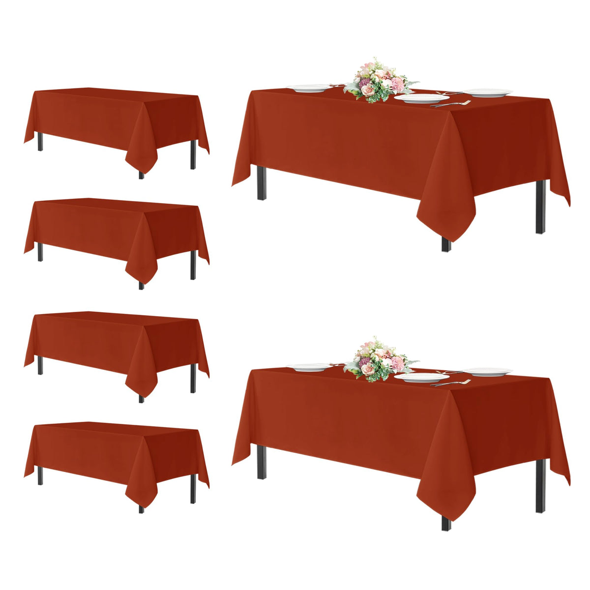 sancua 2 Pack White Table Cloth 60x102 Inch for 6 Feet Rectangle Tables