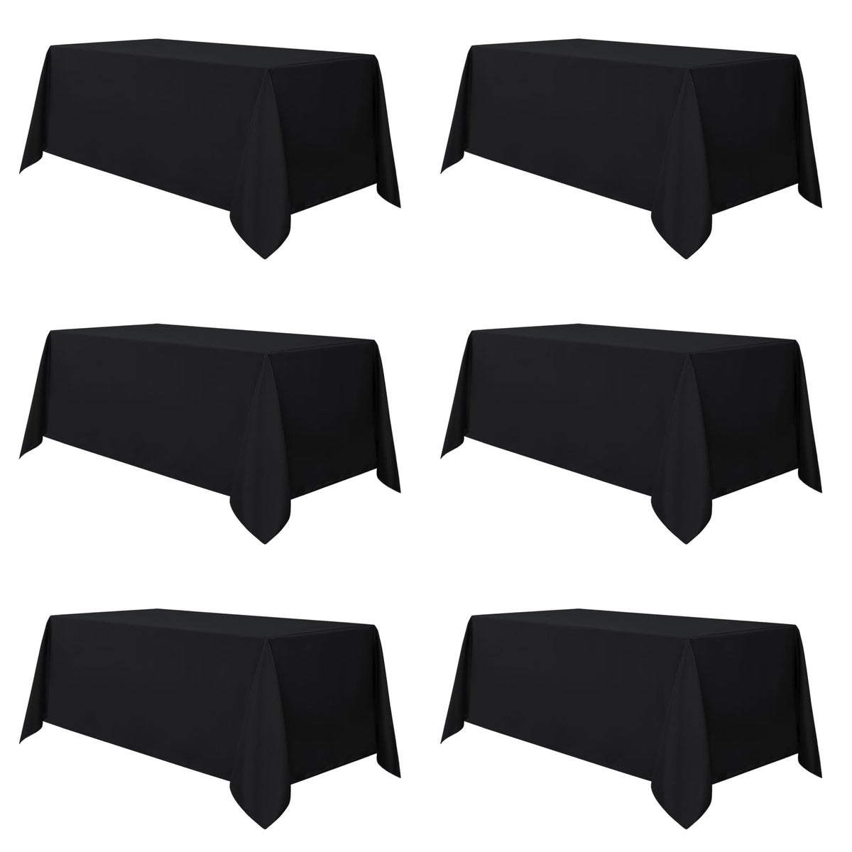 sancua 2 Pack White Table Cloth 60x102 Inch for 6 Feet Rectangle Tables