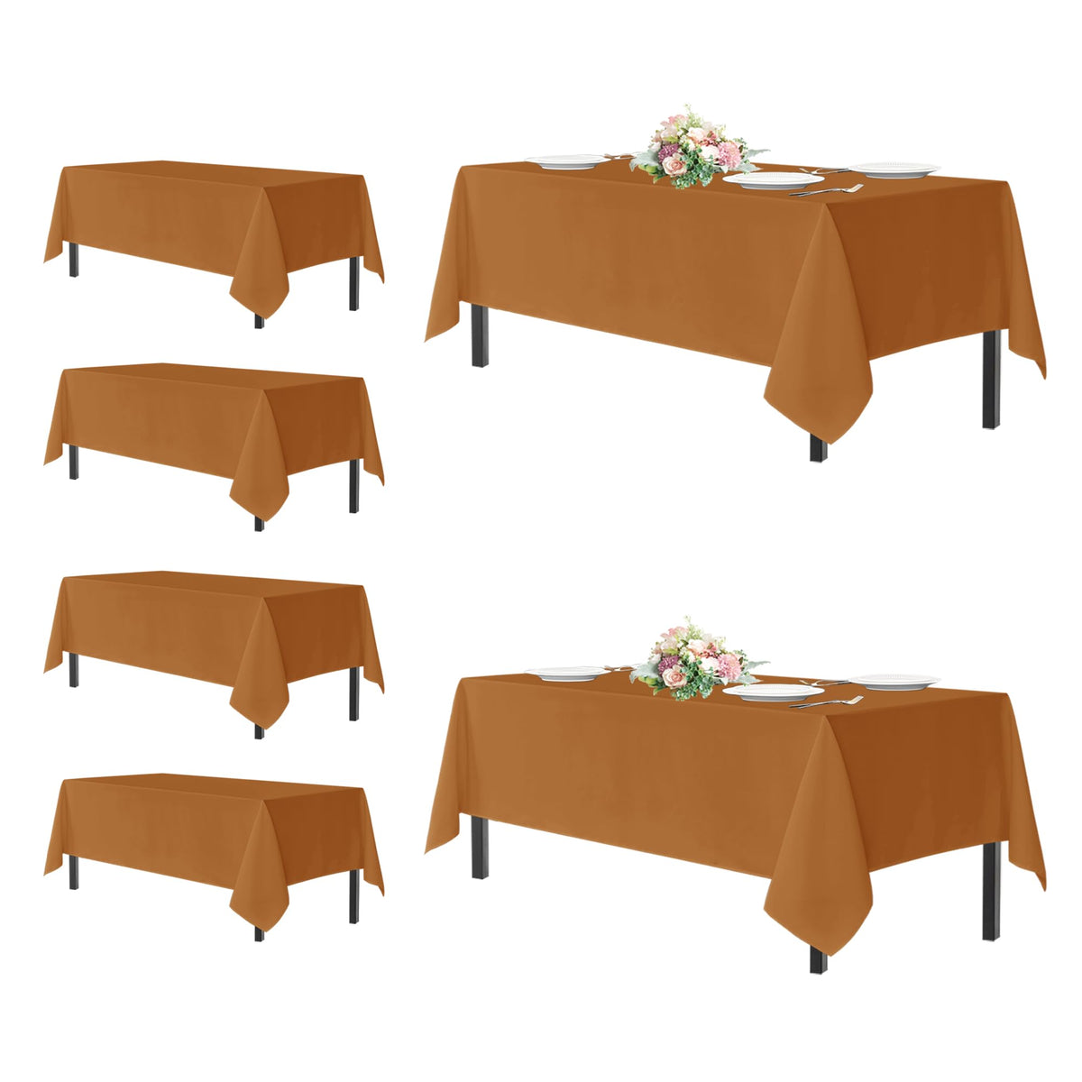 sancua 2 Pack White Table Cloth 60x102 Inch for 6 Feet Rectangle Tables