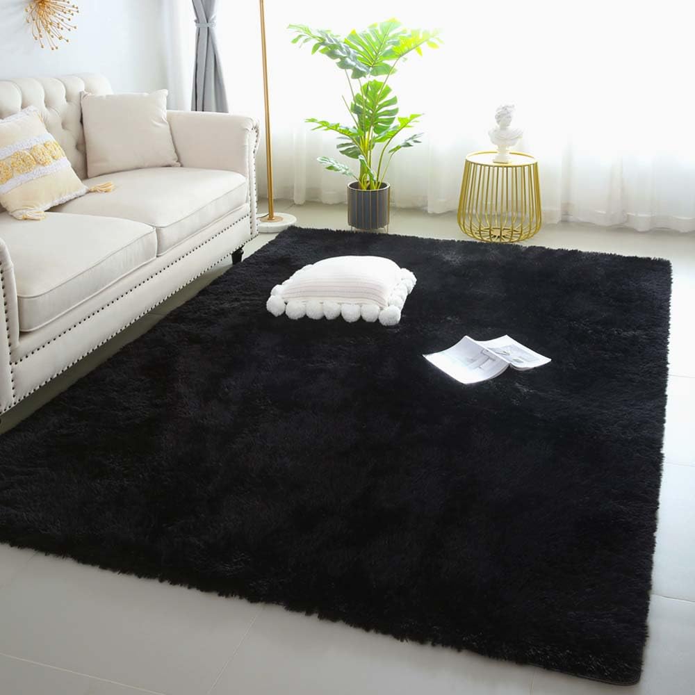 Pink Fluffy 4x6 Area Rugs for Bedroom Girls, Plush Washable Carpet