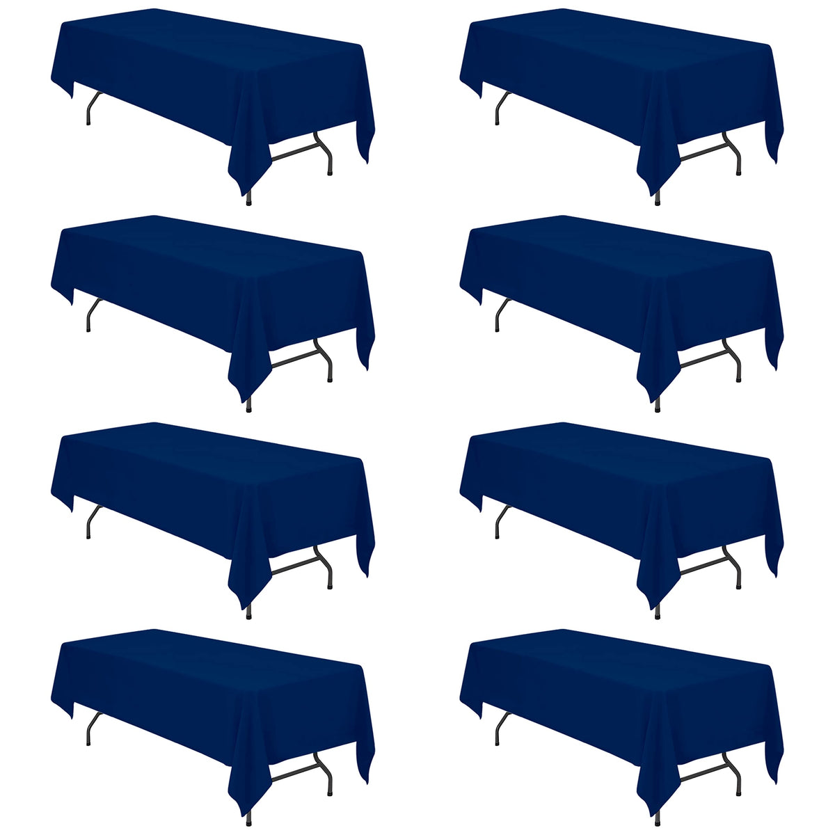 BRILLMAX 6 Pack Ivory Tablecloths 90x132 Inch for 6ft Rectangle Tables