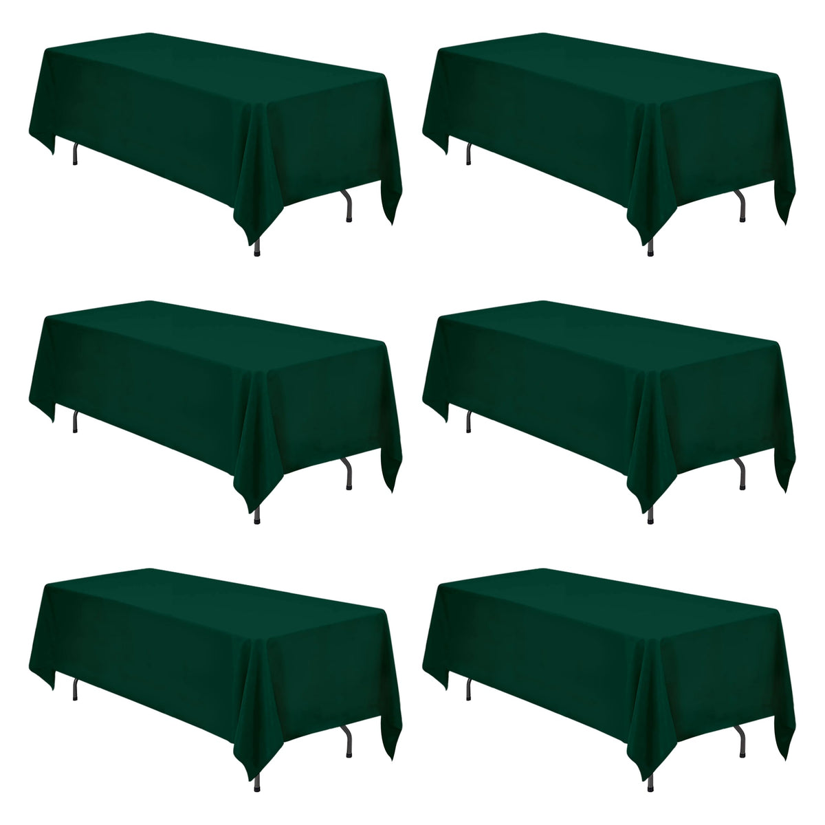 BRILLMAX 6 Pack Ivory Tablecloths 90x132 Inch for 6ft Rectangle Tables