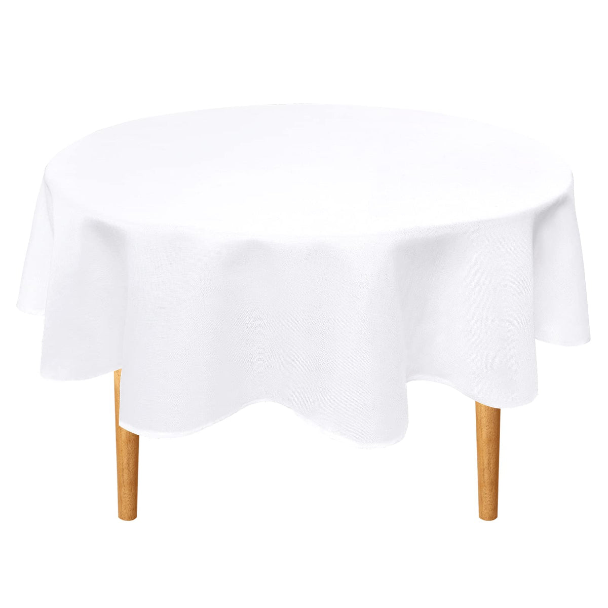 Hiasan Beige Faux Linen Rectangle Tablecloth 54 x 80 Inch for Dining Room