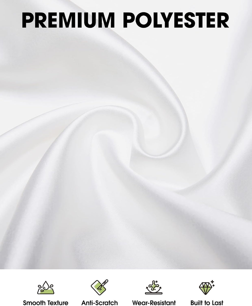 Pureegg Polyester Tablecloth 60" x 102" Reusable Washable 2 Pack White