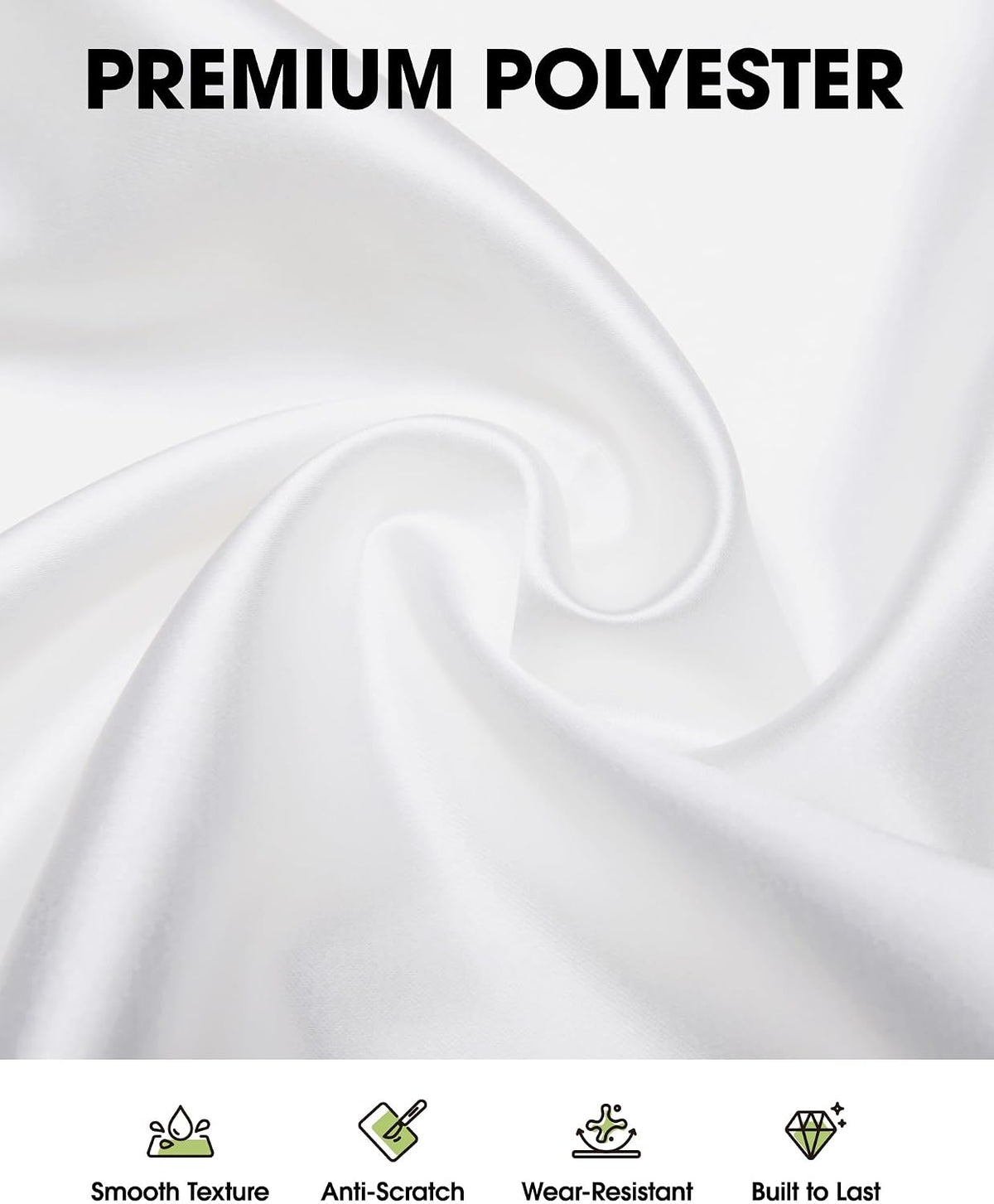 Pureegg Polyester Tablecloth 60" x 102" Reusable Washable 2 Pack White