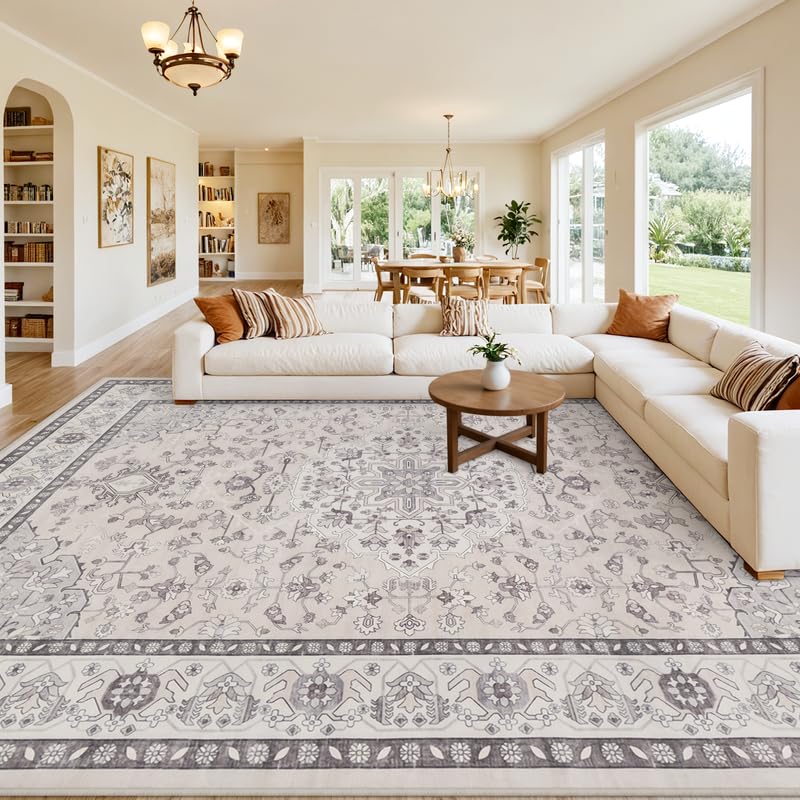 8x10 Area Rugs Living Room: Bedroom Neutral Washable Carpet Beige
