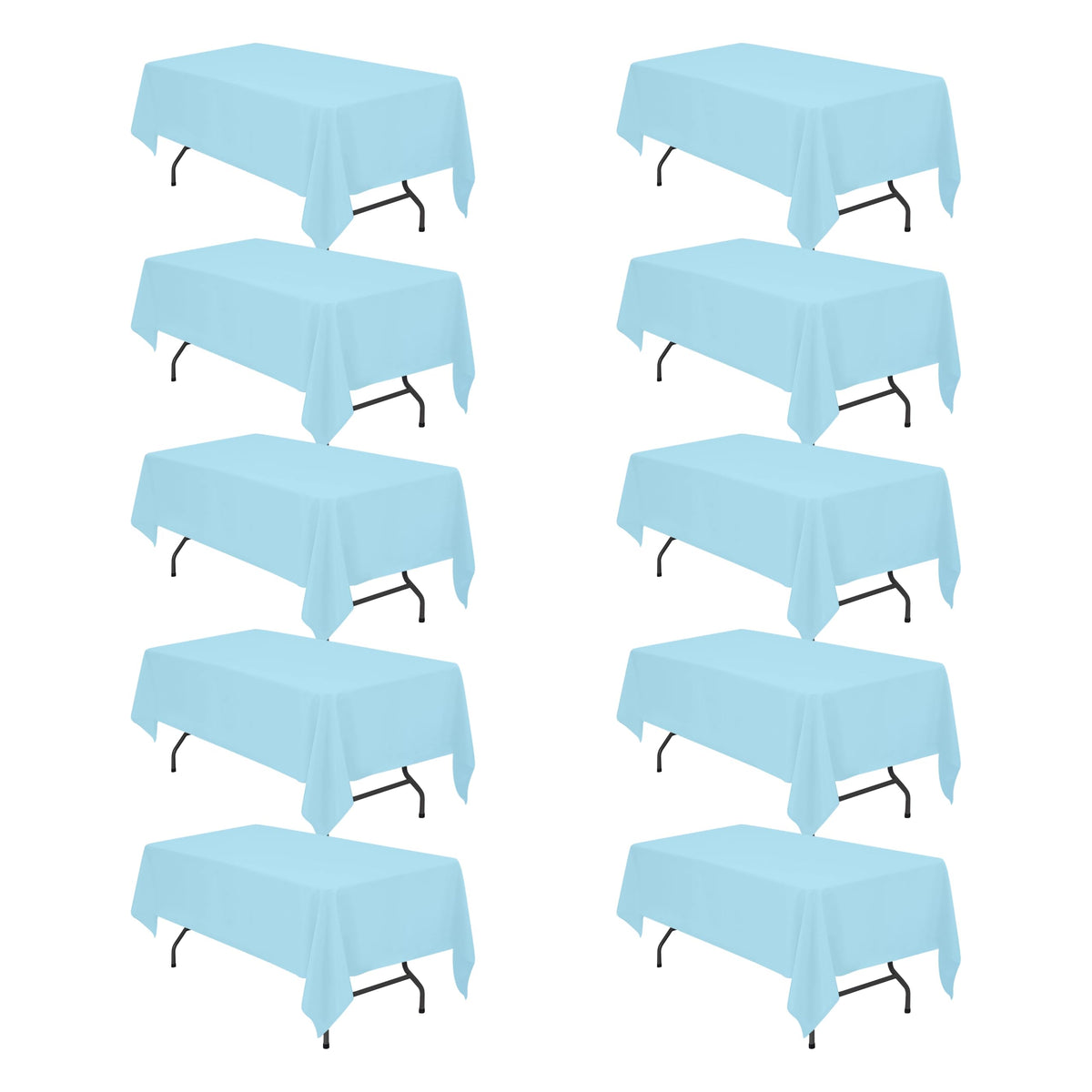 BRILLMAX 6 Pack Ivory Tablecloths 90x132 Inch for 6ft Rectangle Tables