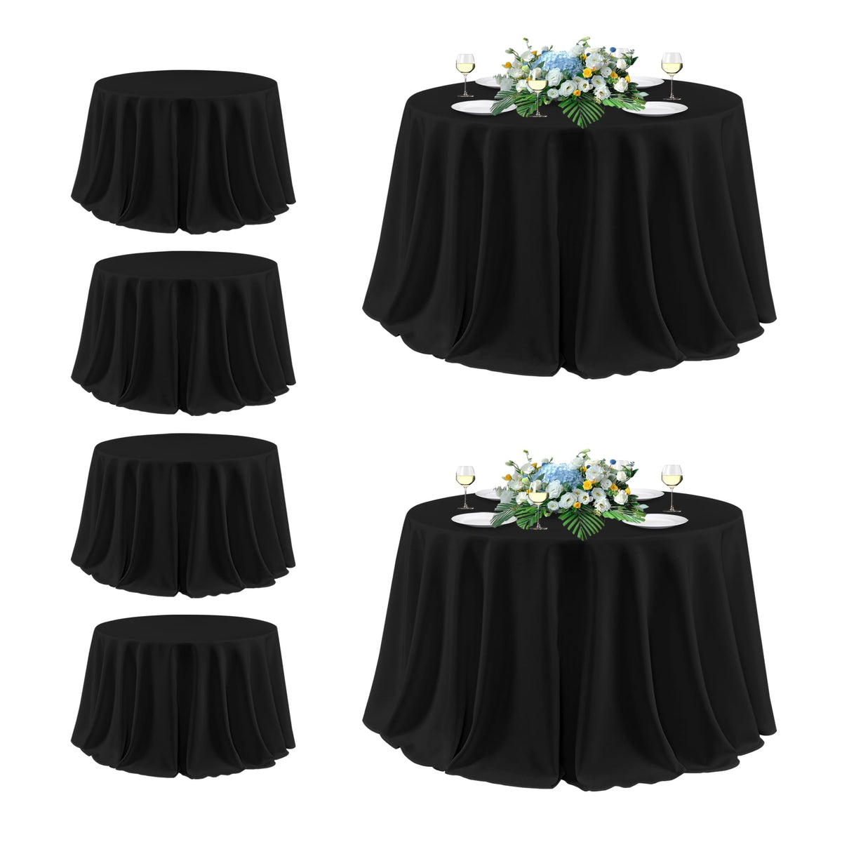 sancua 2 Pack White Table Cloth 60x102 Inch for 6 Feet Rectangle Tables