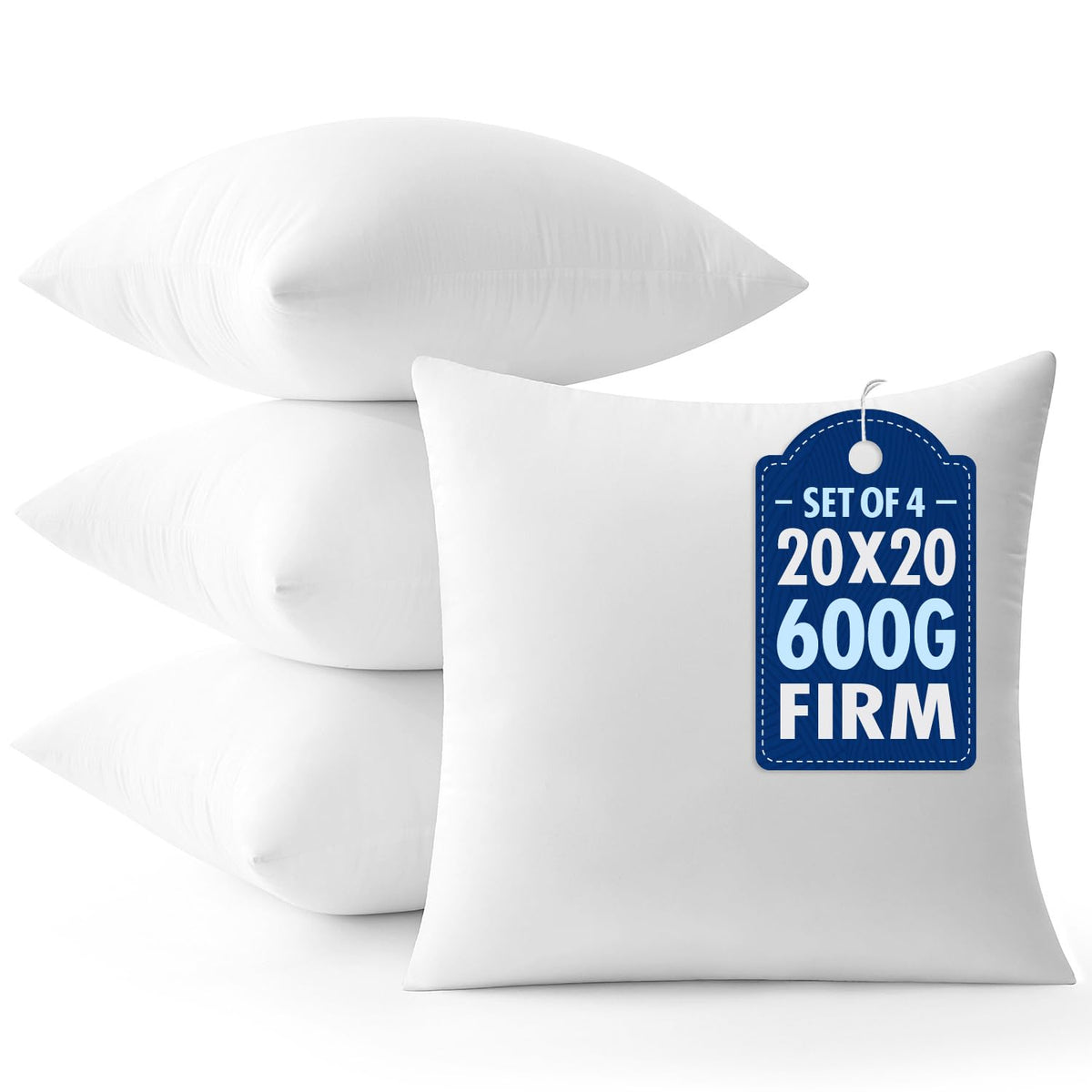 MIULEE 20x20 Throw Pillows Inserts 2 Pack, Decorative Pillows for Couch Bed
