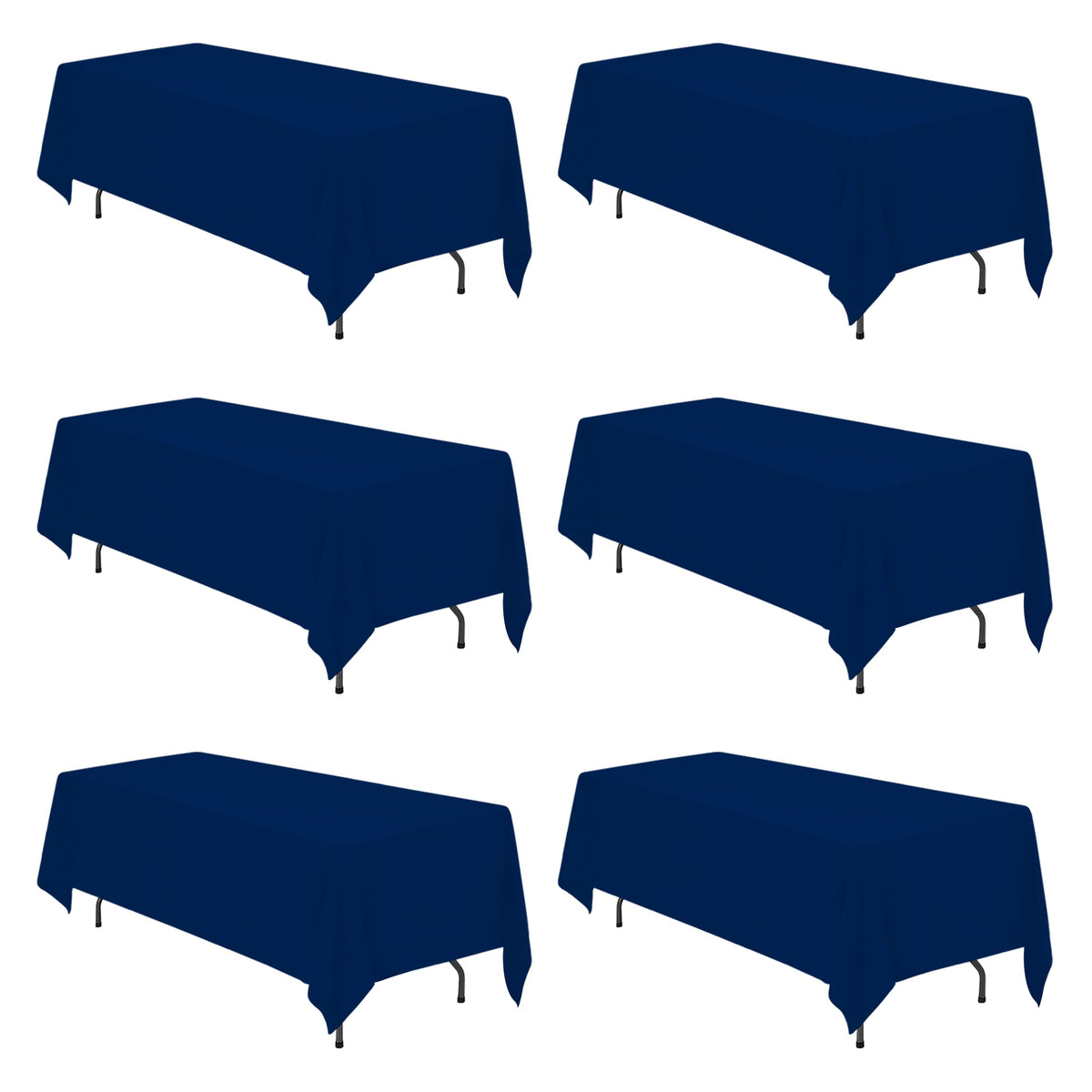 BRILLMAX 6 Pack Ivory Tablecloths 90x132 Inch for 6ft Rectangle Tables