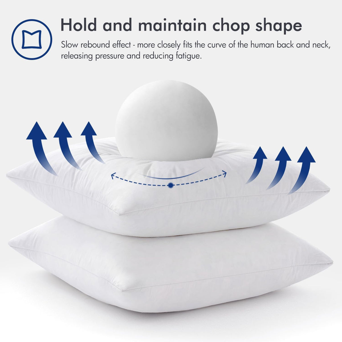 MIULEE 22x22 Pillow Inserts, Set of 2 Feather Down Throw Pillows