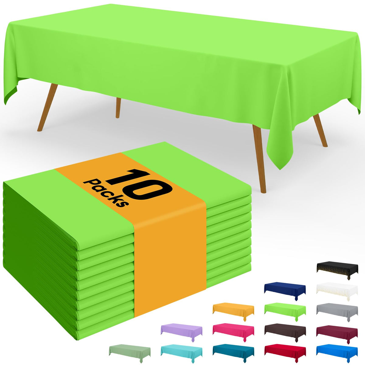 Smiry Disposable Table Cloth - 6 Pack, 54 x 108 Inch Waterproof Rectangle Tablecloths for Parties, Decorative Plastic Table Cover, Leakproof & Sturdy, White
