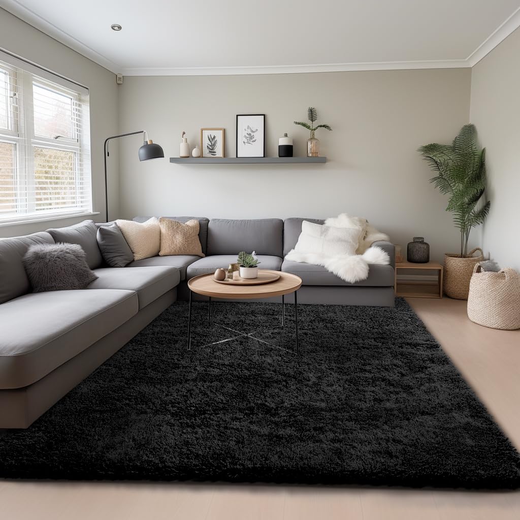 Ophanie Area Rugs for Living Room Bedroom, Washable Non-Slip Fluffy Soft Grey Shag Carpet, Indoor Floor Gray 4x6 Fuzzy Shaggy Living Room Plush Rug for Kids Home Dorm Decor Aesthetic