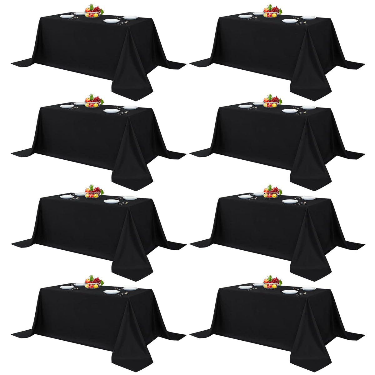 Fitable 6 Pack White Table Cloths 70x120 Inch for 6-8 Ft Rectangle Tables
