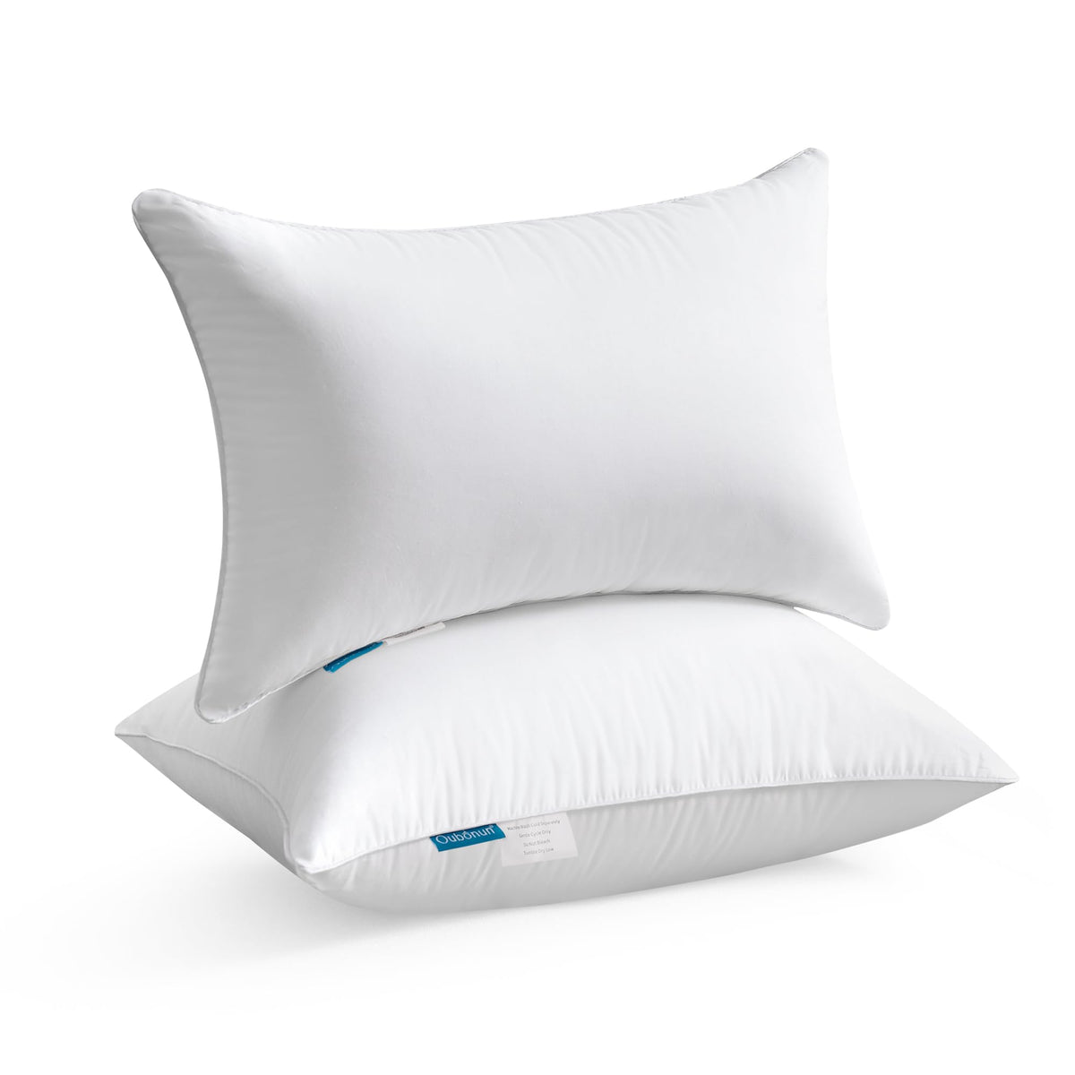 Oubonun 18"x18" Pillow Inserts (Set of 2) - Throw Pillow Inserts with 100% Cotton Cover - 18 Inch Square Interior Sofa Pillow Inserts - Decorative Pillow Insert Pair - White Couch Pillow