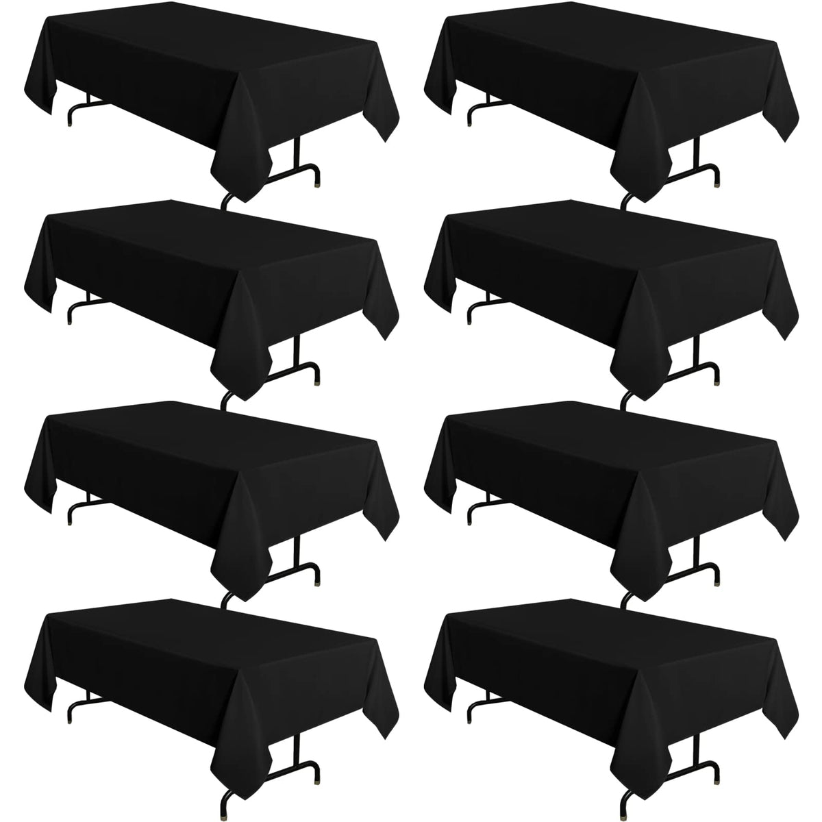 sancua 2 Pack White Table Cloth 60x102 Inch for 6 Feet Rectangle Tables
