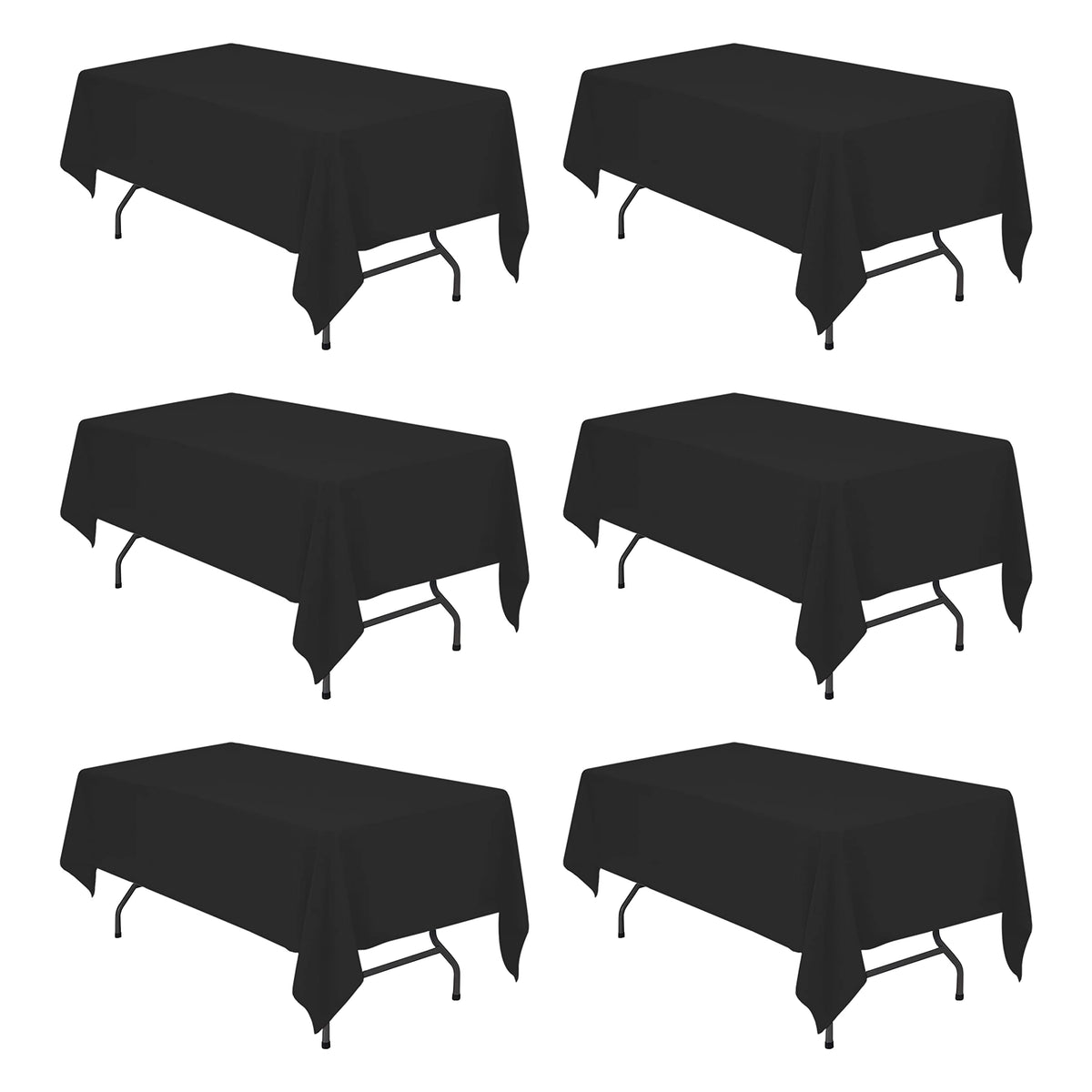 BRILLMAX 6 Pack Ivory Tablecloths 90x132 Inch for 6ft Rectangle Tables