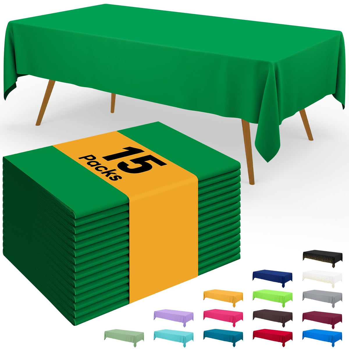 Smiry Disposable Table Cloth - 6 Pack, 54 x 108 Inch Waterproof Rectangle Tablecloths for Parties, Decorative Plastic Table Cover, Leakproof & Sturdy, White