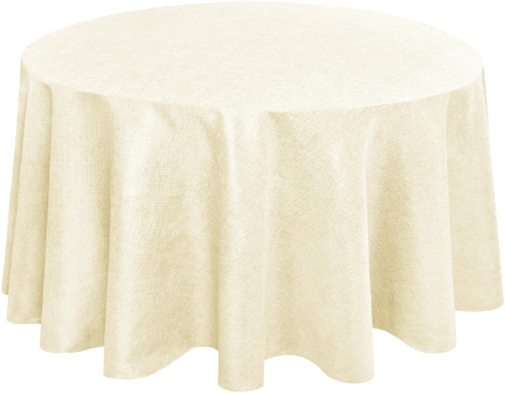 Hiasan Beige Faux Linen Rectangle Tablecloth 54 x 80 Inch for Dining Room