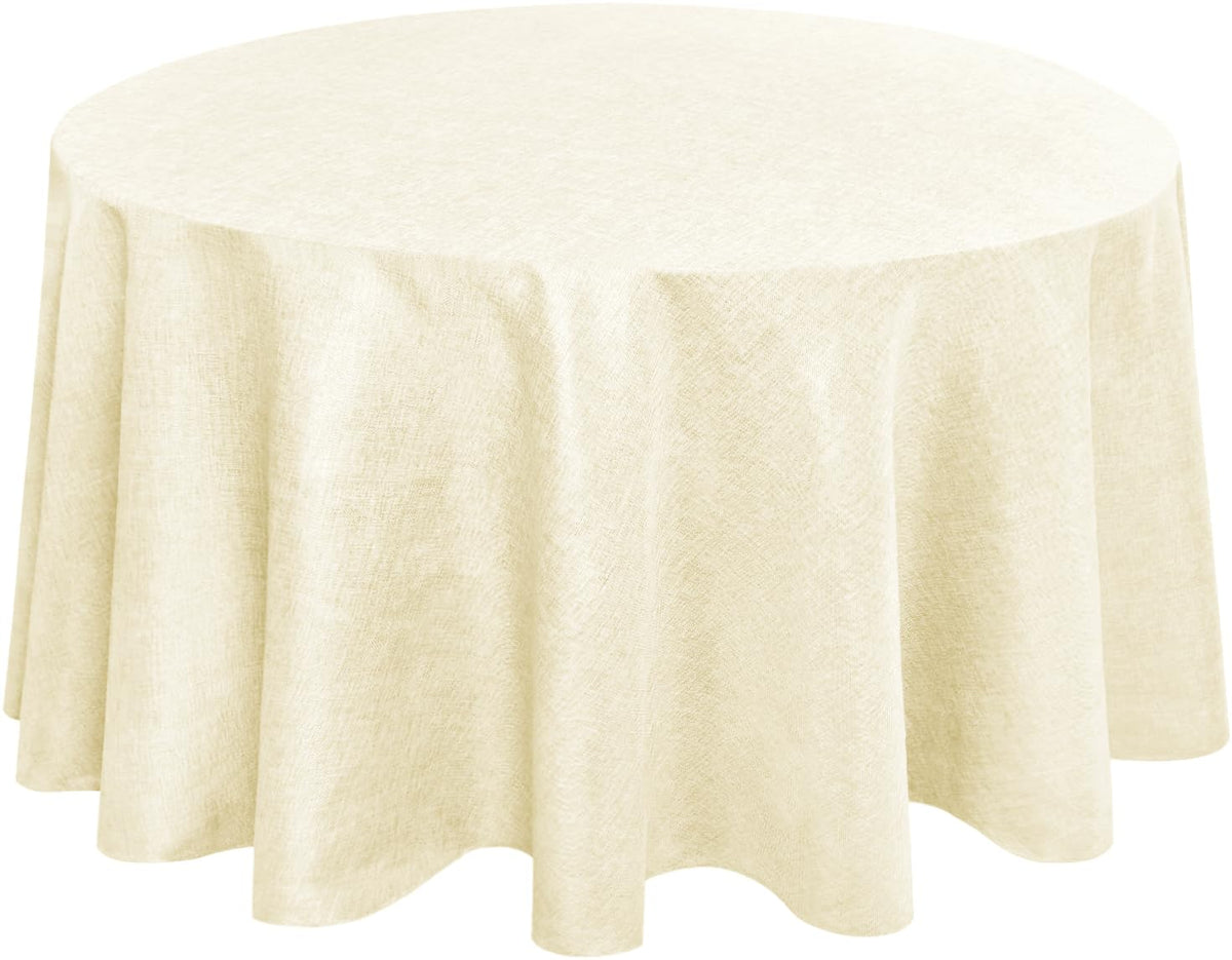 Hiasan Beige Faux Linen Rectangle Tablecloth 54 x 80 Inch for Dining Room