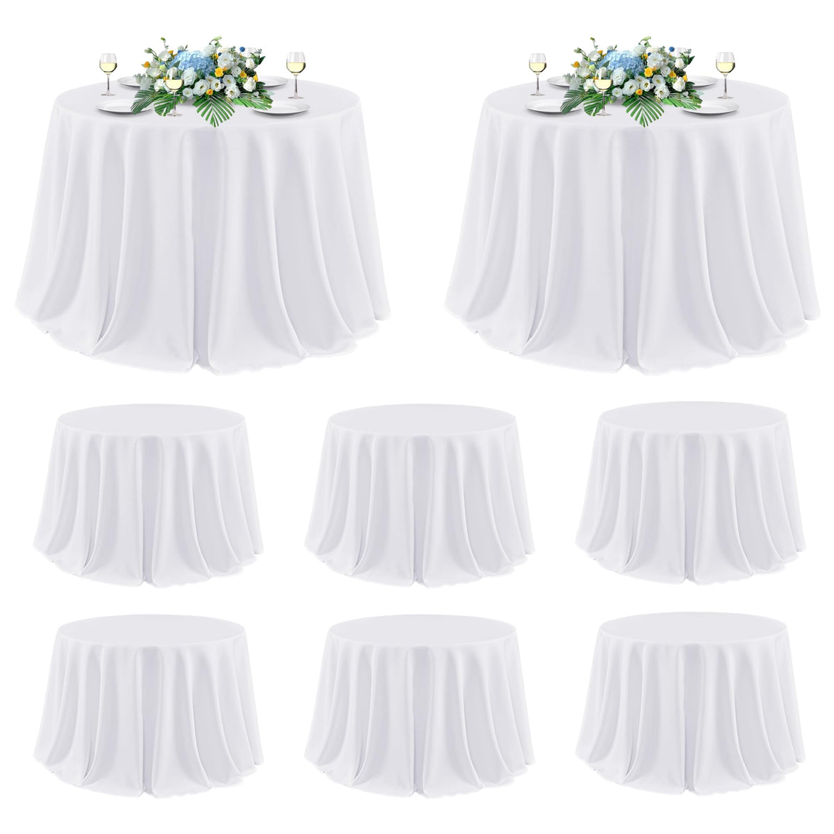 sancua 2 Pack White Table Cloth 60x102 Inch for 6 Feet Rectangle Tables