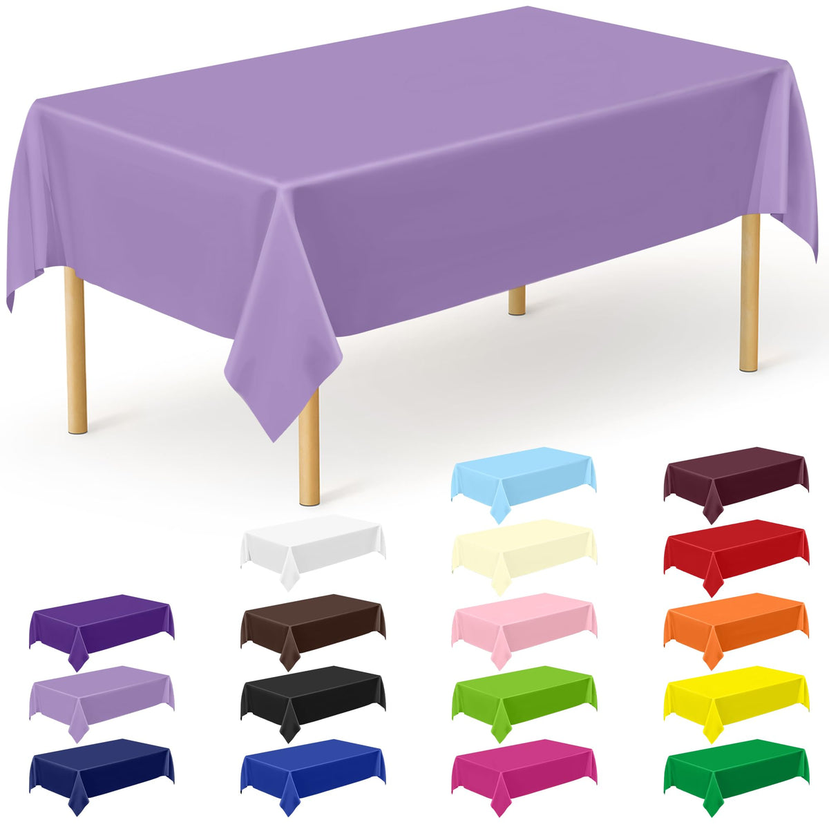 QZYL 4 Packs White Plastic Tablecloth, Large Sturdy Disposable Table Cloth