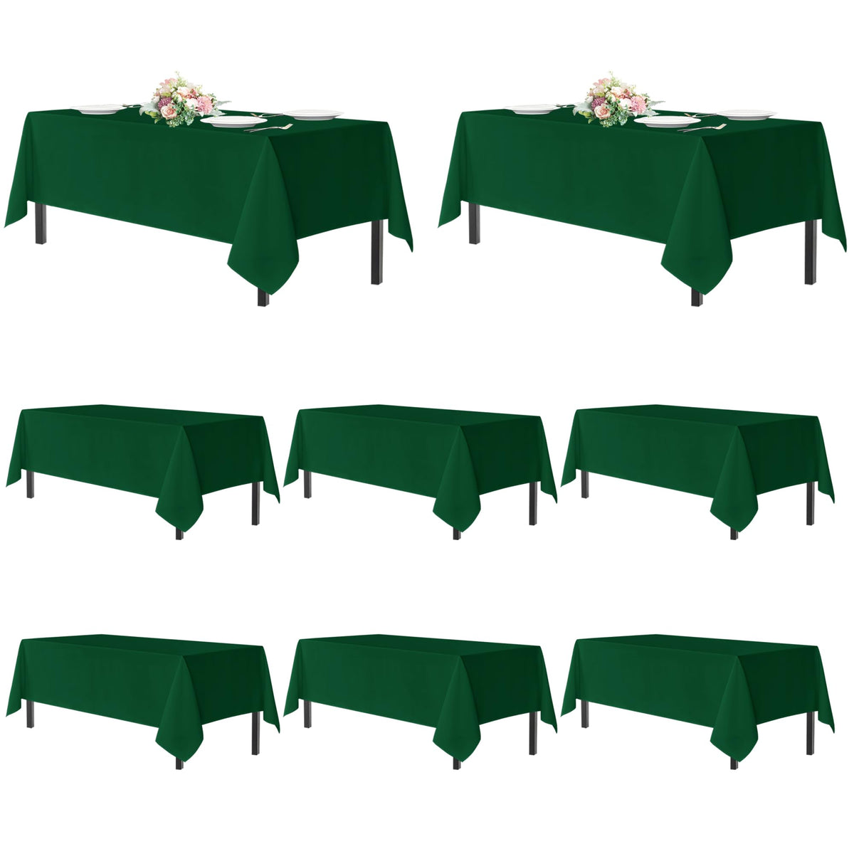 sancua 2 Pack White Table Cloth 60x102 Inch for 6 Feet Rectangle Tables
