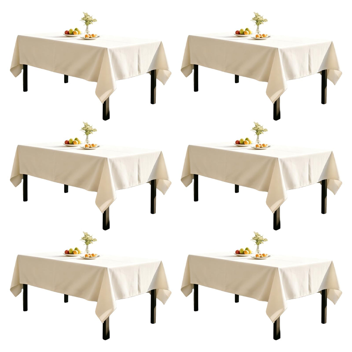 WIGENIUS 6 Pack White Table Cloth Rectangle 60X102 Inch Tablecloth Fit 6FT