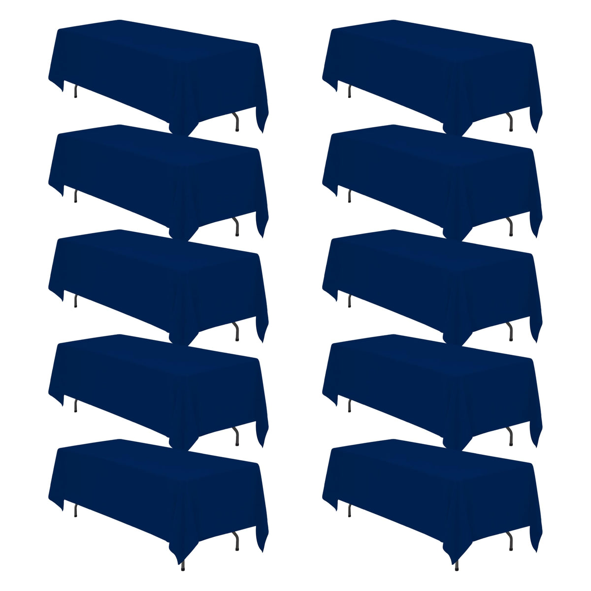 BRILLMAX 6 Pack Ivory Tablecloths 90x132 Inch for 6ft Rectangle Tables