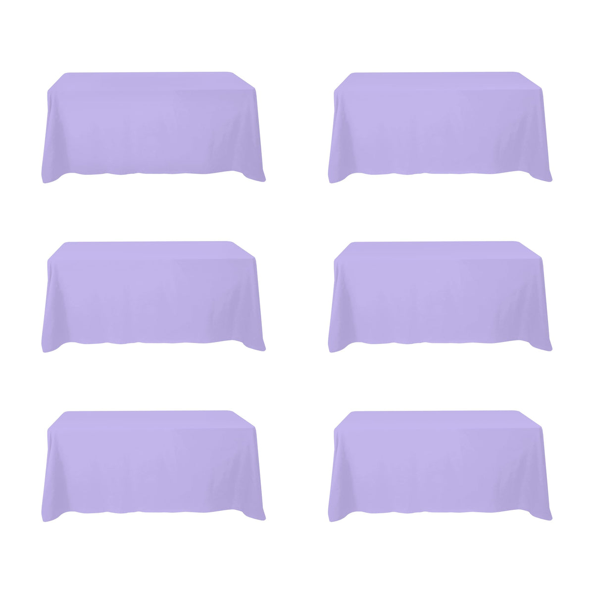 BRILLMAX 6 Pack Ivory Tablecloths 90x132 Inch for 6ft Rectangle Tables