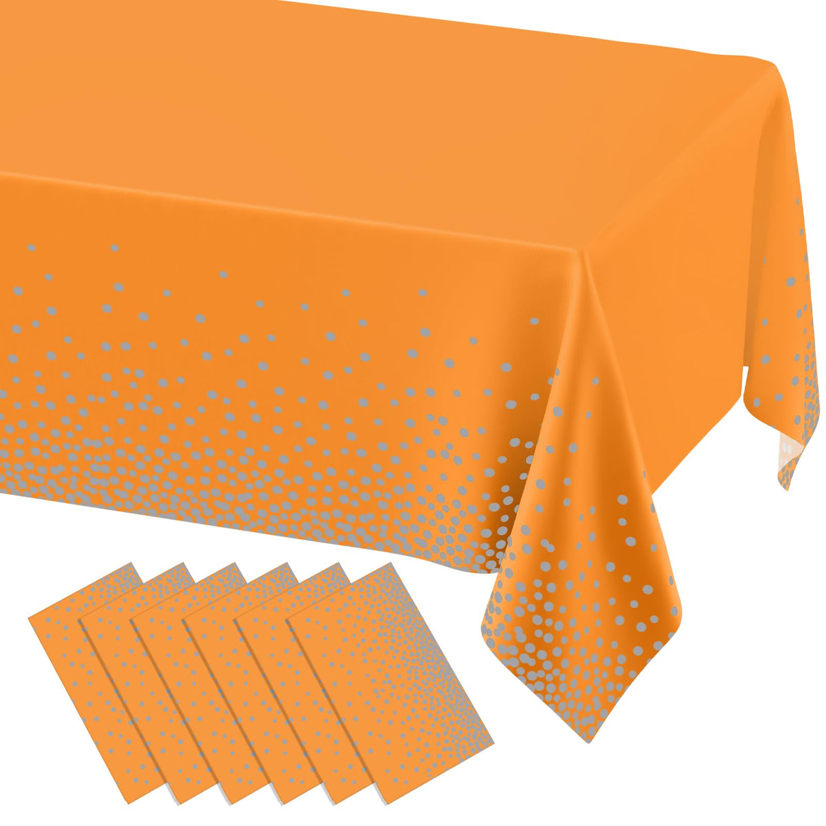 misaya 3 Packs Dot Disposable Table Cloth, 54 x 108 Inch Waterproof Plastic Tablecloth, Rectangle Gold Dots in White Table Covers for Picnic, Birthday, Party and Back to School