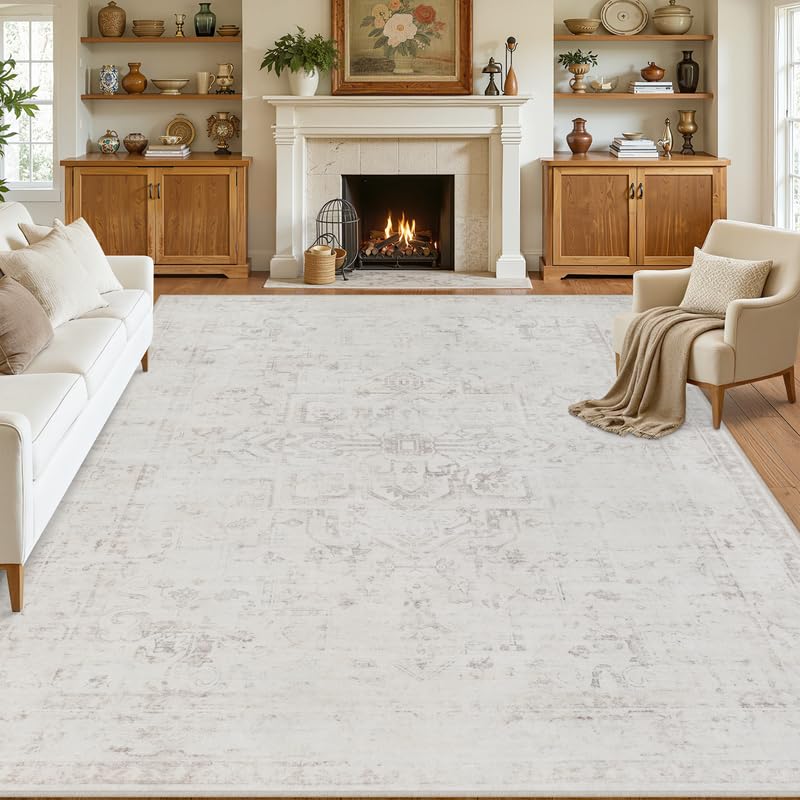8x10 Area Rugs Living Room: Bedroom Neutral Washable Carpet Beige