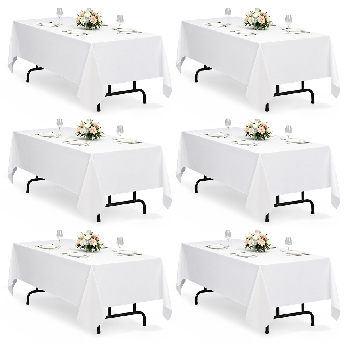 Decorelia Sage Green Linen Textured Tablecloth Rectangular 52 x70 Inch