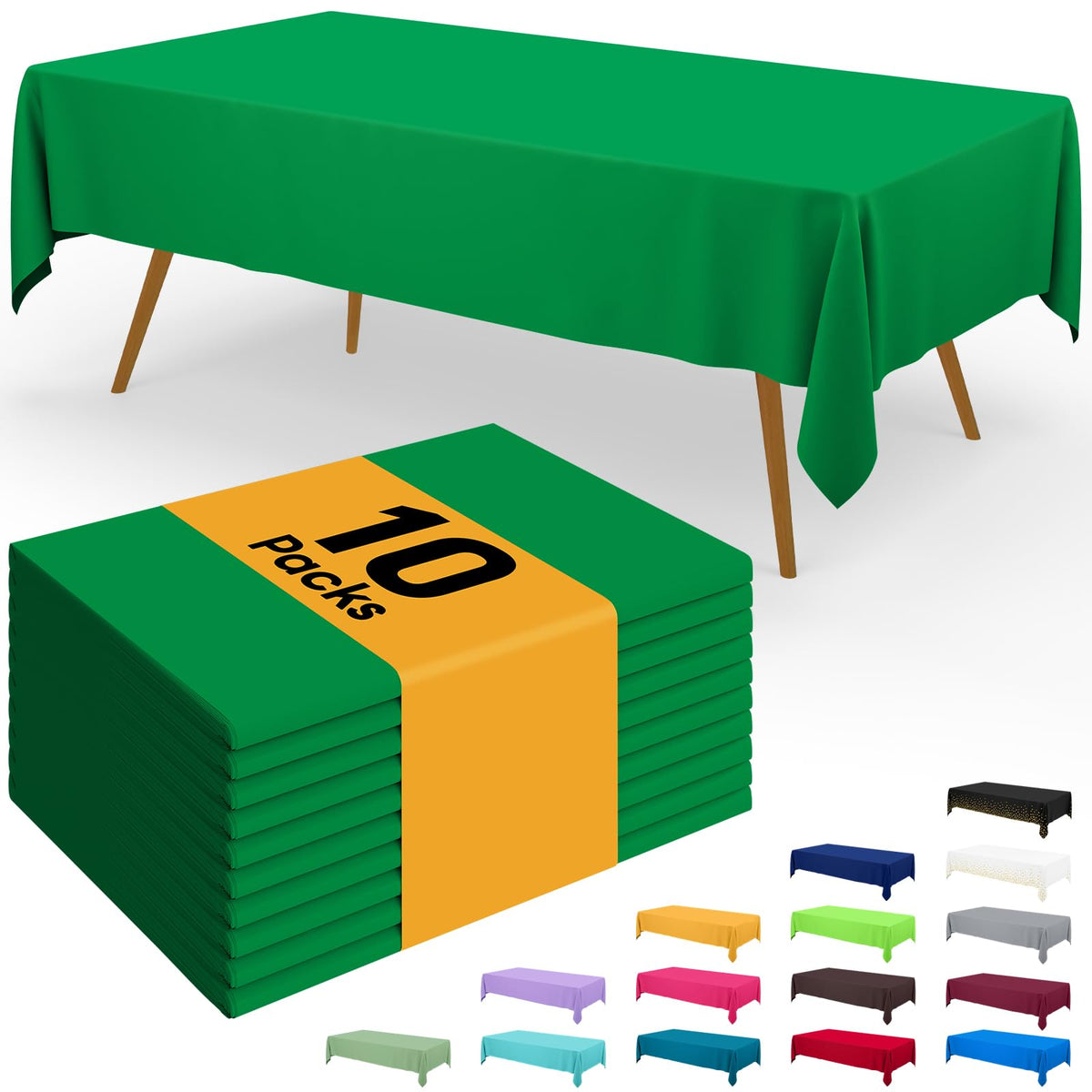 Smiry Disposable Table Cloth - 6 Pack, 54 x 108 Inch Waterproof Rectangle Tablecloths for Parties, Decorative Plastic Table Cover, Leakproof & Sturdy, White