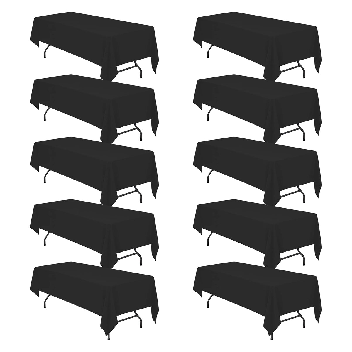 BRILLMAX 6 Pack Ivory Tablecloths 90x132 Inch for 6ft Rectangle Tables