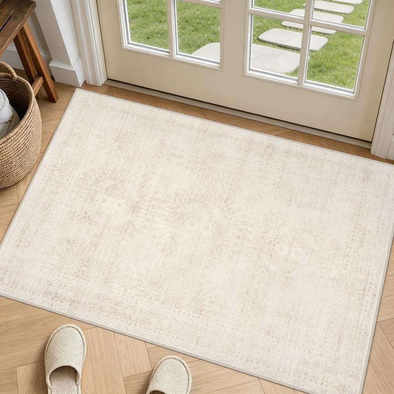 8x10 Area Rugs Living Room: Bedroom Neutral Washable Carpet Beige