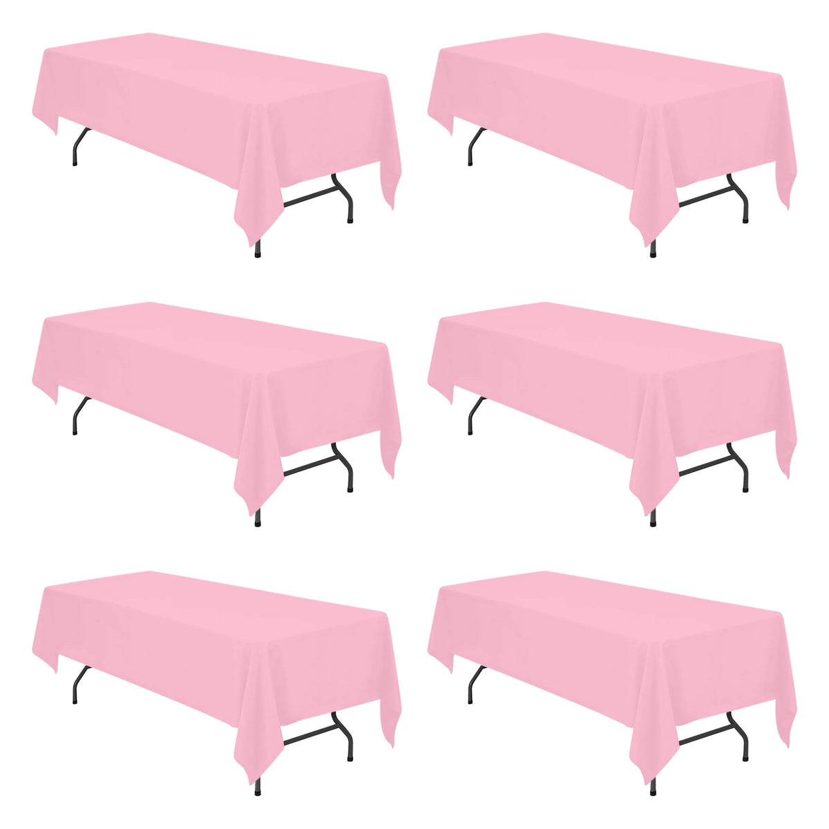BRILLMAX 6 Pack Ivory Tablecloths 90x132 Inch for 6ft Rectangle Tables