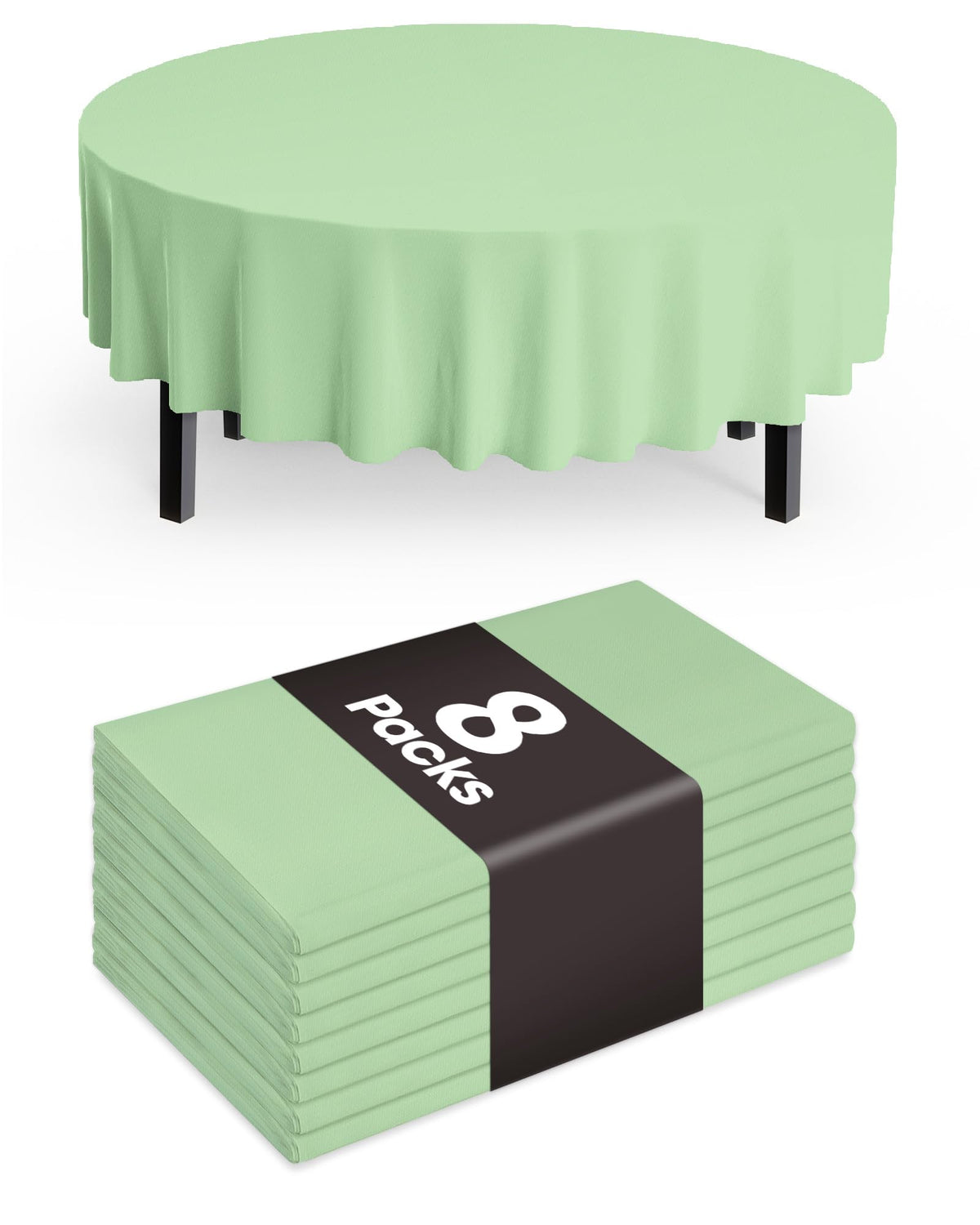 Pureegg Plastic Table Cloth Disposable 8 Pack 54 x 108 Inch, White