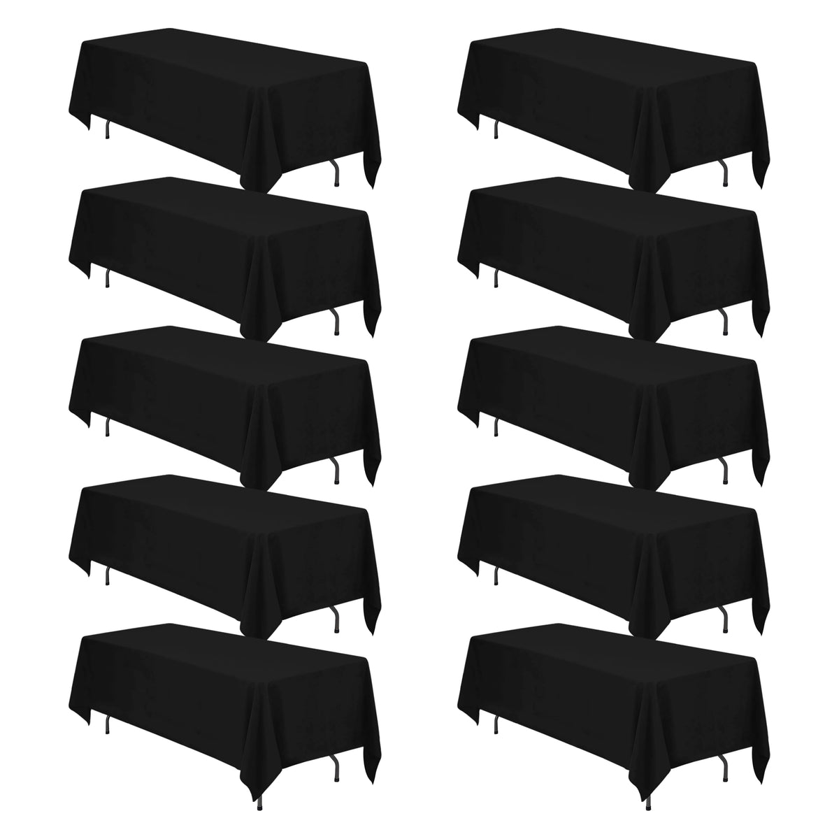 BRILLMAX 6 Pack Ivory Tablecloths 90x132 Inch for 6ft Rectangle Tables
