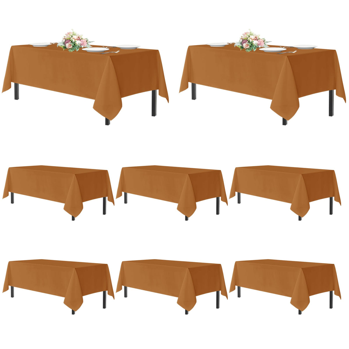 sancua 2 Pack White Table Cloth 60x102 Inch for 6 Feet Rectangle Tables