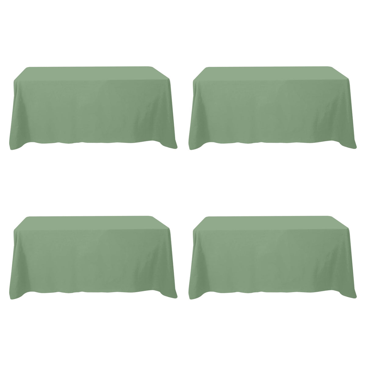 BRILLMAX 6 Pack Ivory Tablecloths 90x132 Inch for 6ft Rectangle Tables