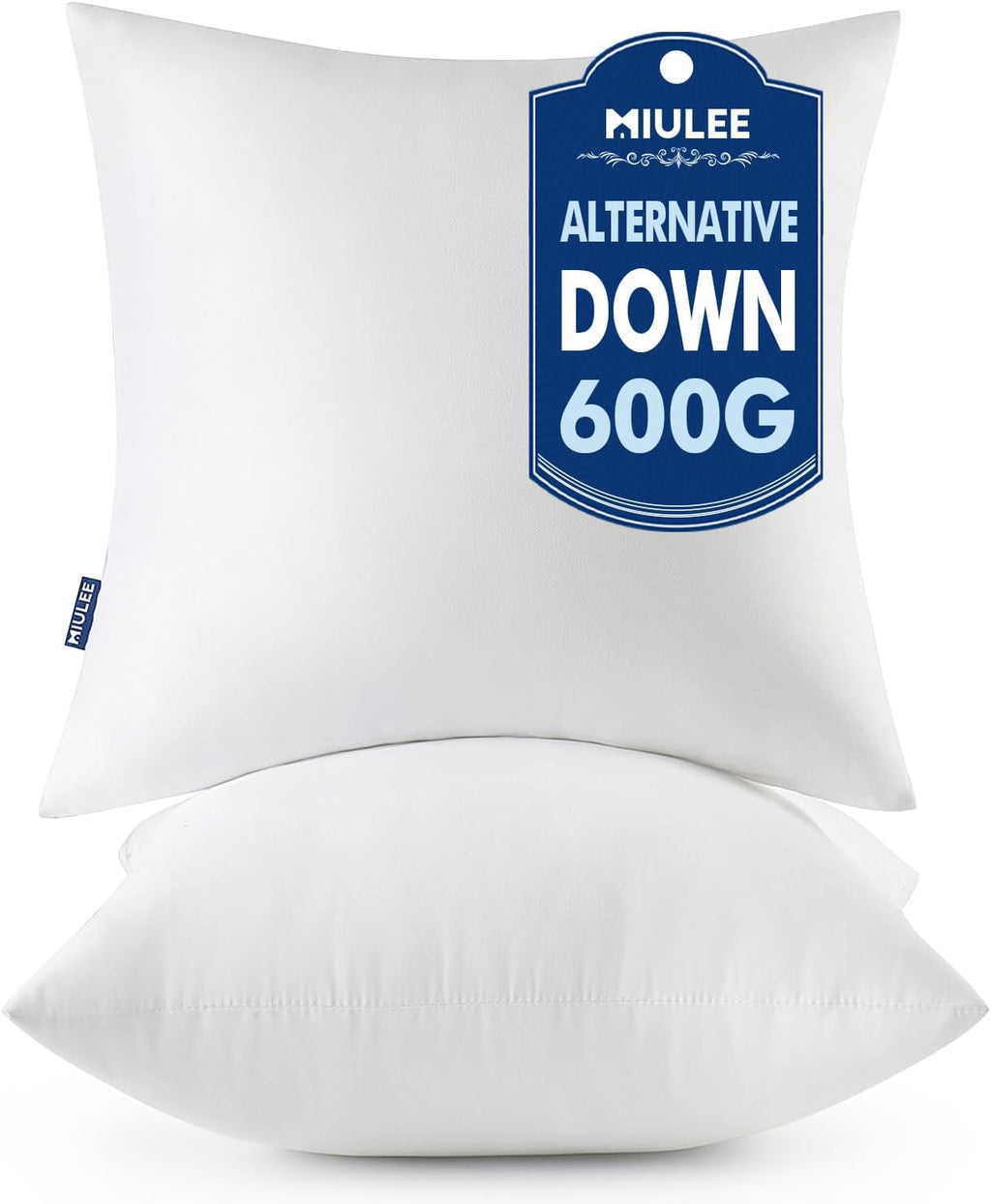 MIULEE 20x20 Throw Pillows Inserts 2 Pack, Decorative Pillows for Couch Bed