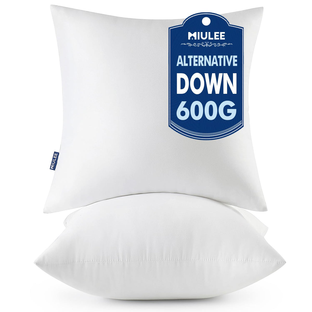 MIULEE 20x20 Throw Pillows Inserts 2 Pack, Decorative Pillows for Couch Bed