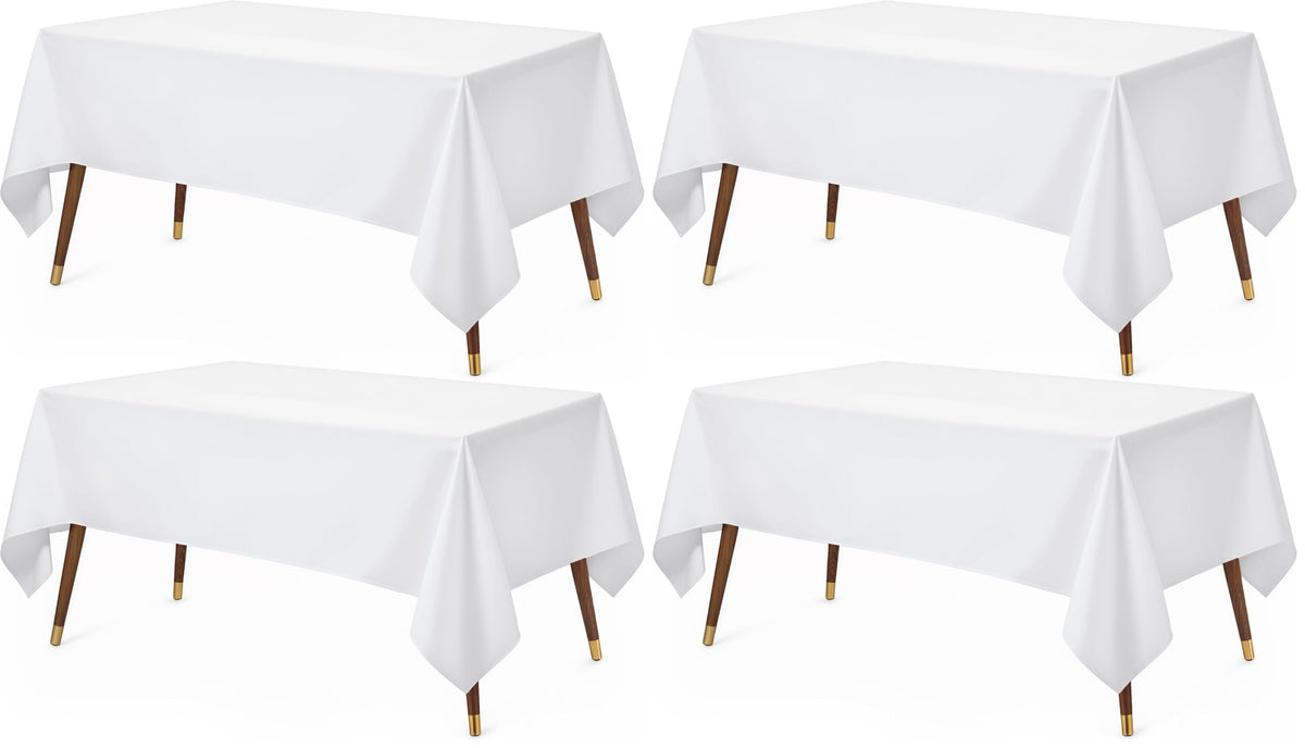 Utopia Kitchen Rectangle Table Cloth 2 Pack [60x102 Inches, White]
