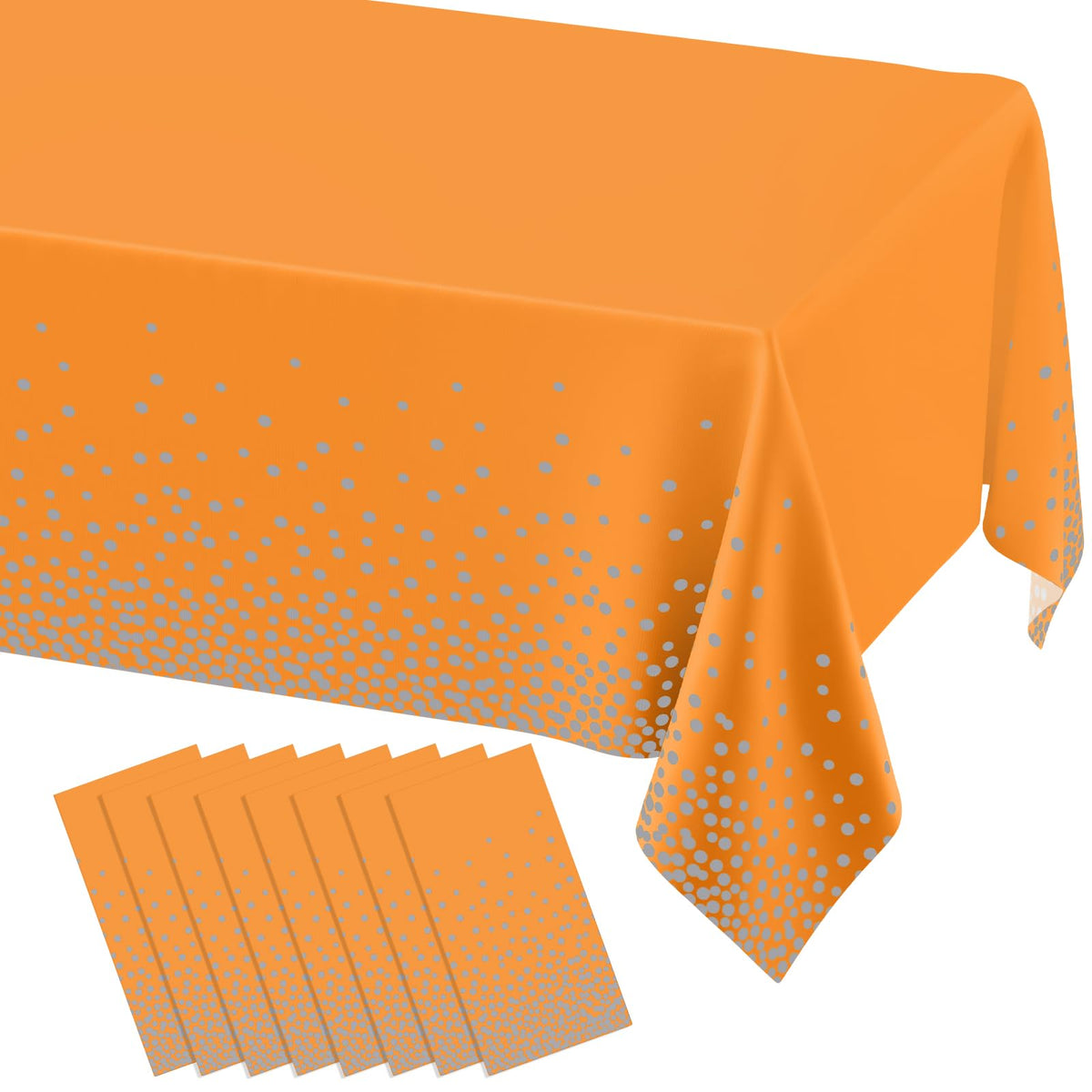 misaya 8 Packs Disposable Plastic Table Cloth, Gold Dots in Black