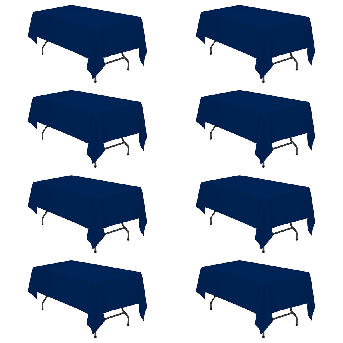 BRILLMAX 6 Pack Ivory Tablecloths 90x132 Inch for 6ft Rectangle Tables