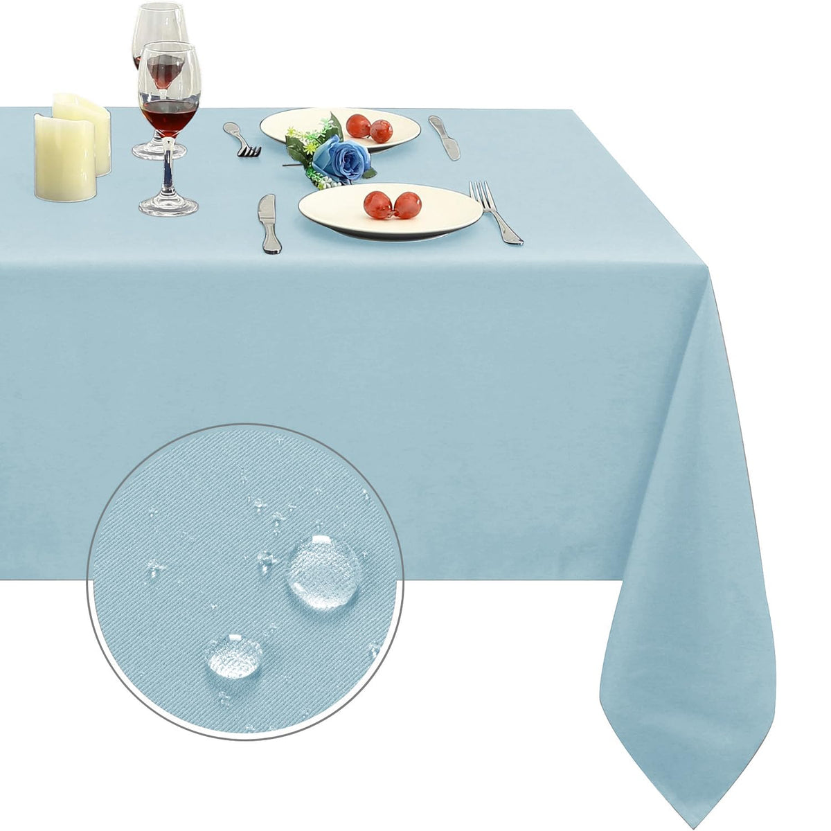 Obstal Rectangle Table Cloth, Navy Blue, 60 x 84 Inch