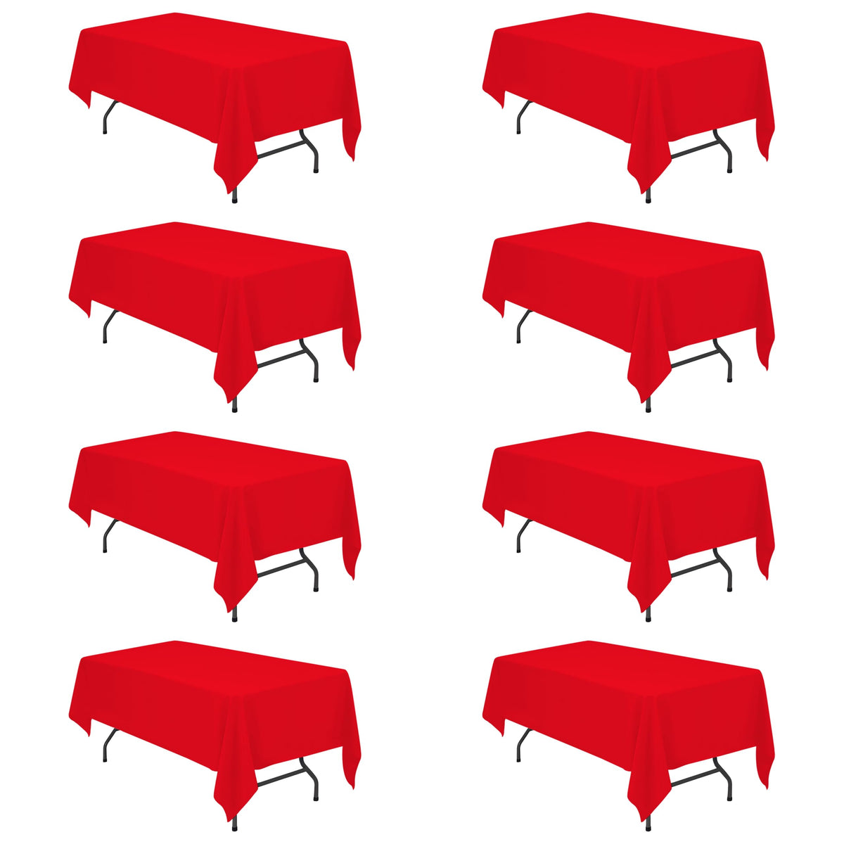 BRILLMAX 6 Pack Ivory Tablecloths 90x132 Inch for 6ft Rectangle Tables