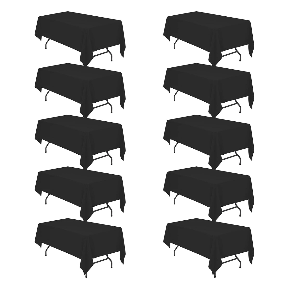 BRILLMAX 6 Pack Ivory Tablecloths 90x132 Inch for 6ft Rectangle Tables